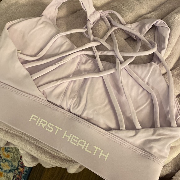 Lavender Cross Back Sports Bra -first health apparel - Picture 3 of 4